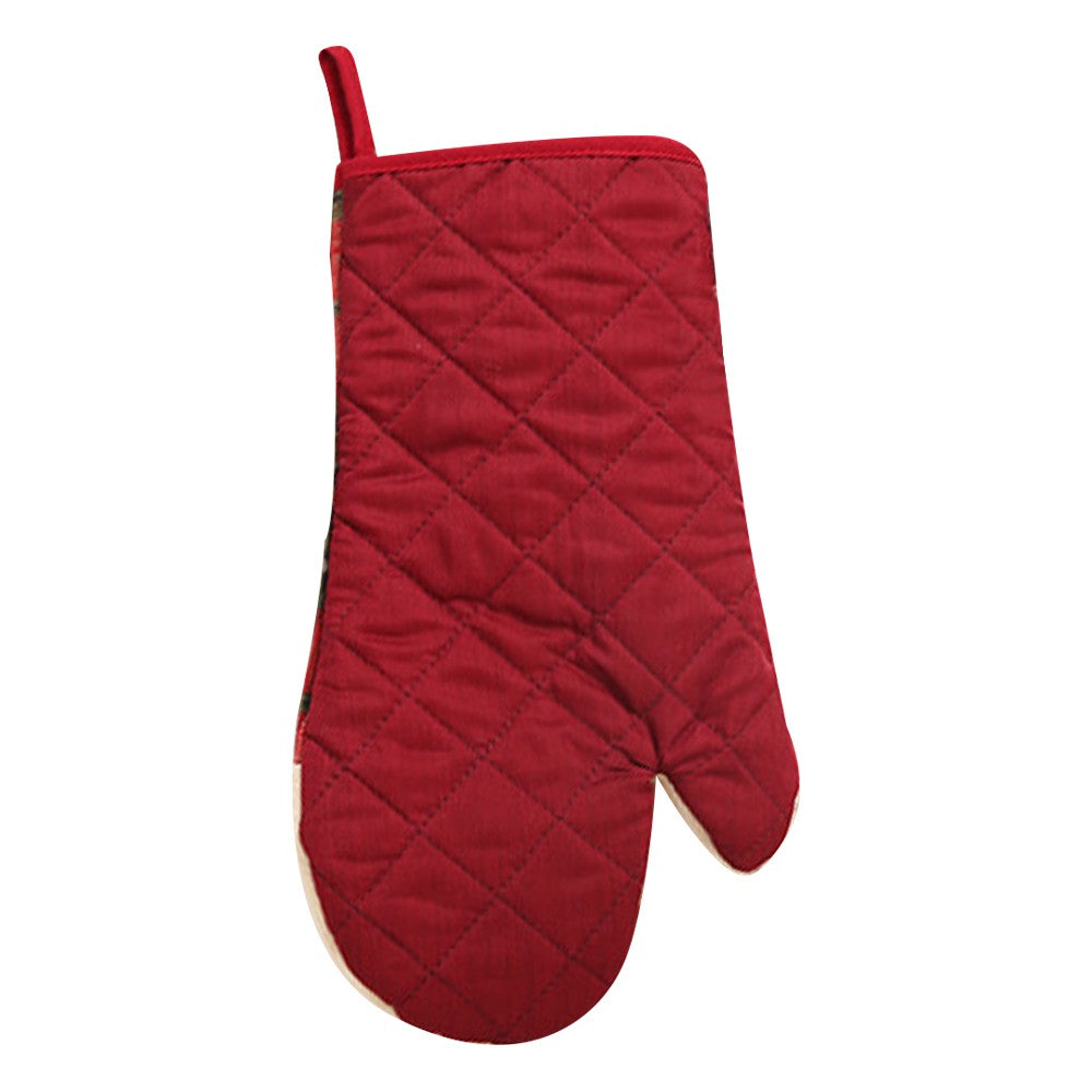 2-Piece Christmas Oven Mitt and Pot Holder Reusable Kitchen Heat Insulation Pad Microwave Gloves