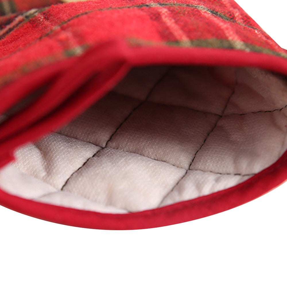 2-Piece Christmas Oven Mitt and Pot Holder Reusable Kitchen Heat Insulation Pad Microwave Gloves