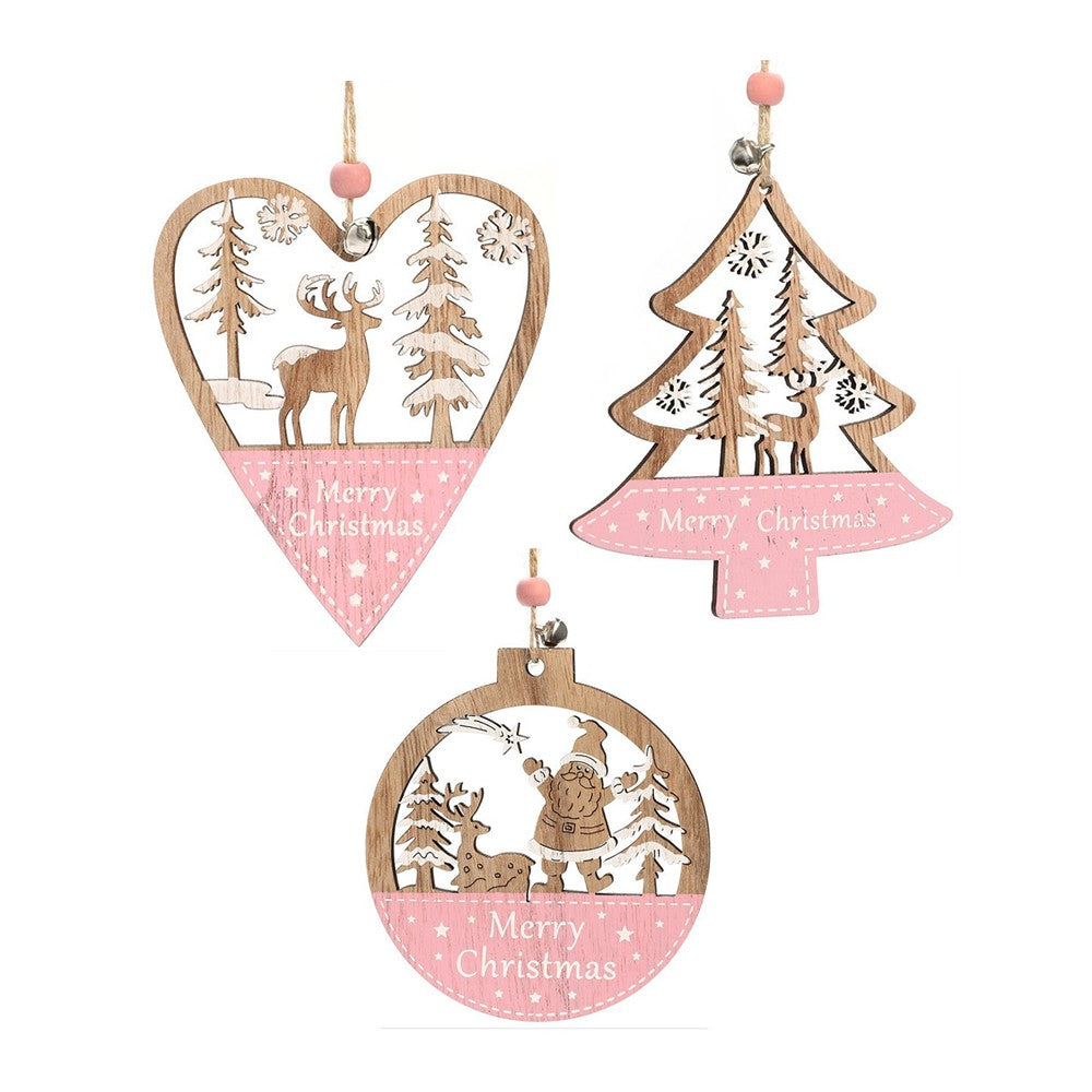 3Pcs Christmas Wooden Hanging Ornament Xmas Tree Pendant Decorations Home Decor
