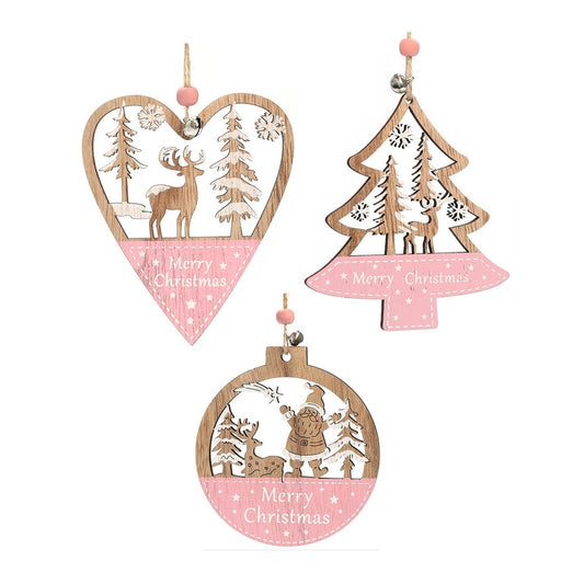 3Pcs Christmas Wooden Hanging Ornament Xmas Tree Pendant Decorations Home Decor