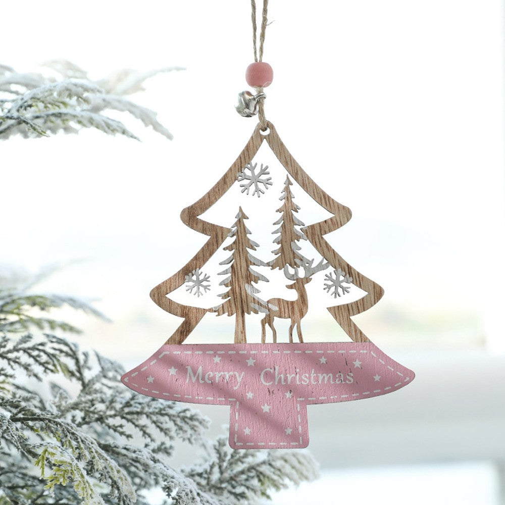 3Pcs Christmas Wooden Hanging Ornament Xmas Tree Pendant Decorations Home Decor