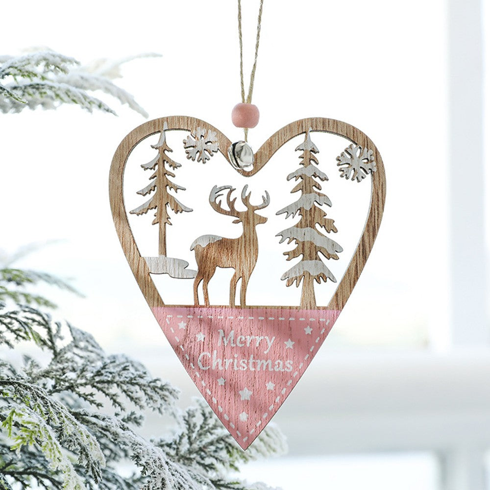3Pcs Christmas Wooden Hanging Ornament Xmas Tree Pendant Decorations Home Decor