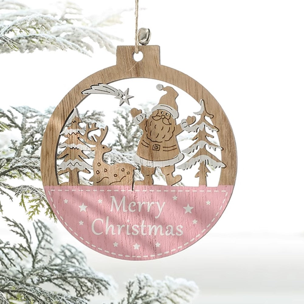 3Pcs Christmas Wooden Hanging Ornament Xmas Tree Pendant Decorations Home Decor