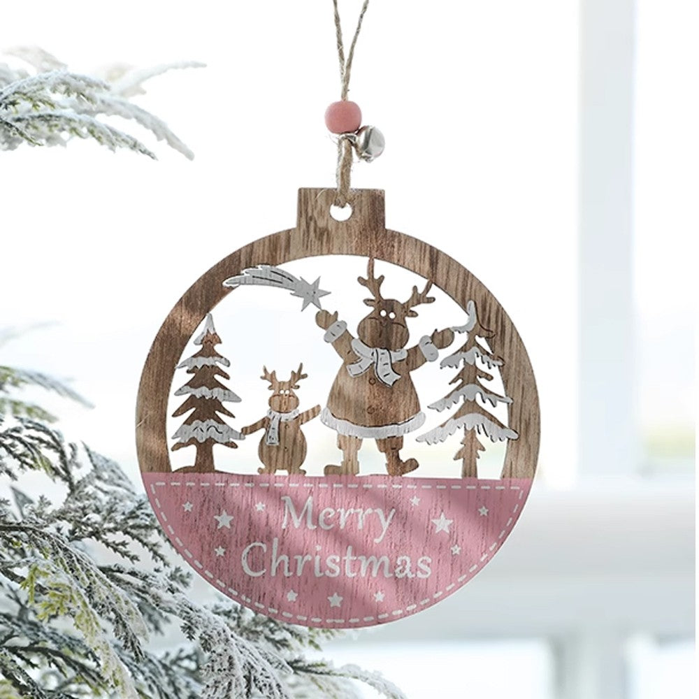 5Pcs Christmas Wooden Hanging Ornament Xmas Tree Pendant Decorations Home Decor