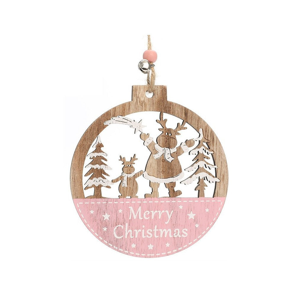 5Pcs Christmas Wooden Hanging Ornament Xmas Tree Pendant Decorations Home Decor