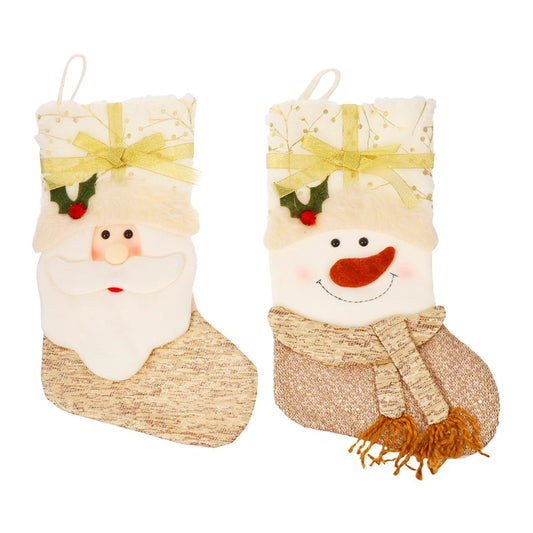 2xSanta Hanging Stocking Xmas Hanging Pouch Christmas Stocking Decoration