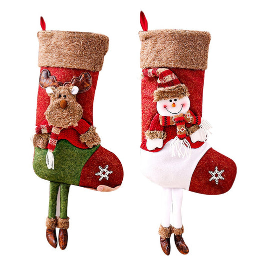 2xSanta Hanging Stocking Xmas Hanging Pouch Christmas Stocking Decoration
