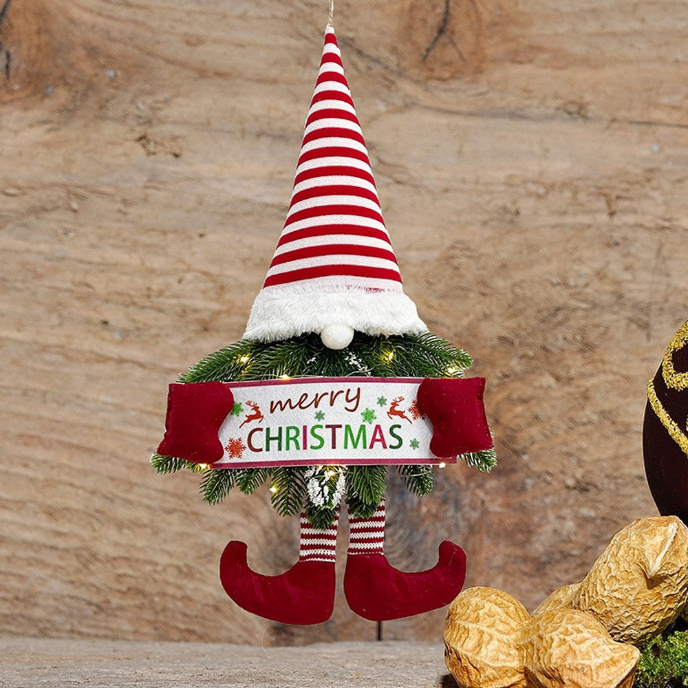 Christmas Dwarf Door Hanging Pendant Glow Gnome Doll Ornaments for Door
