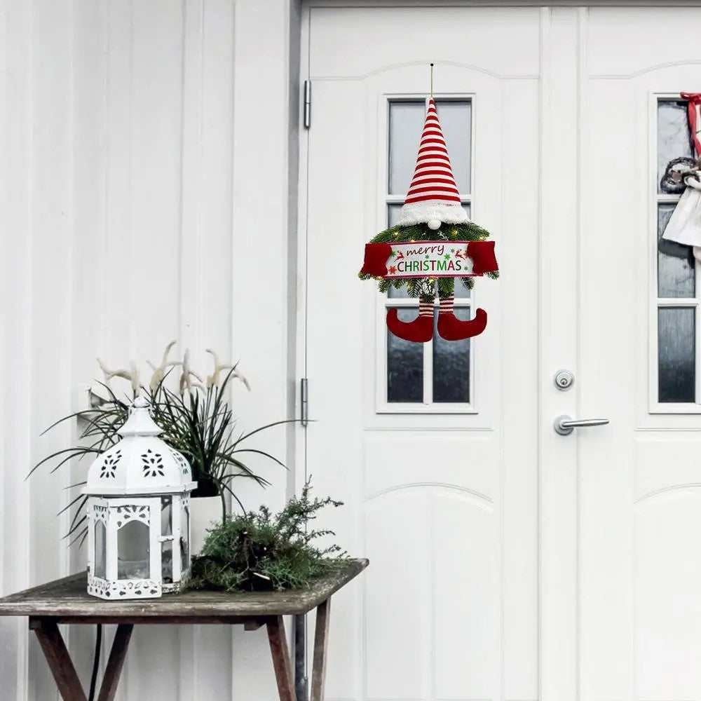 Christmas Dwarf Door Hanging Pendant Glow Gnome Doll Ornaments for Door