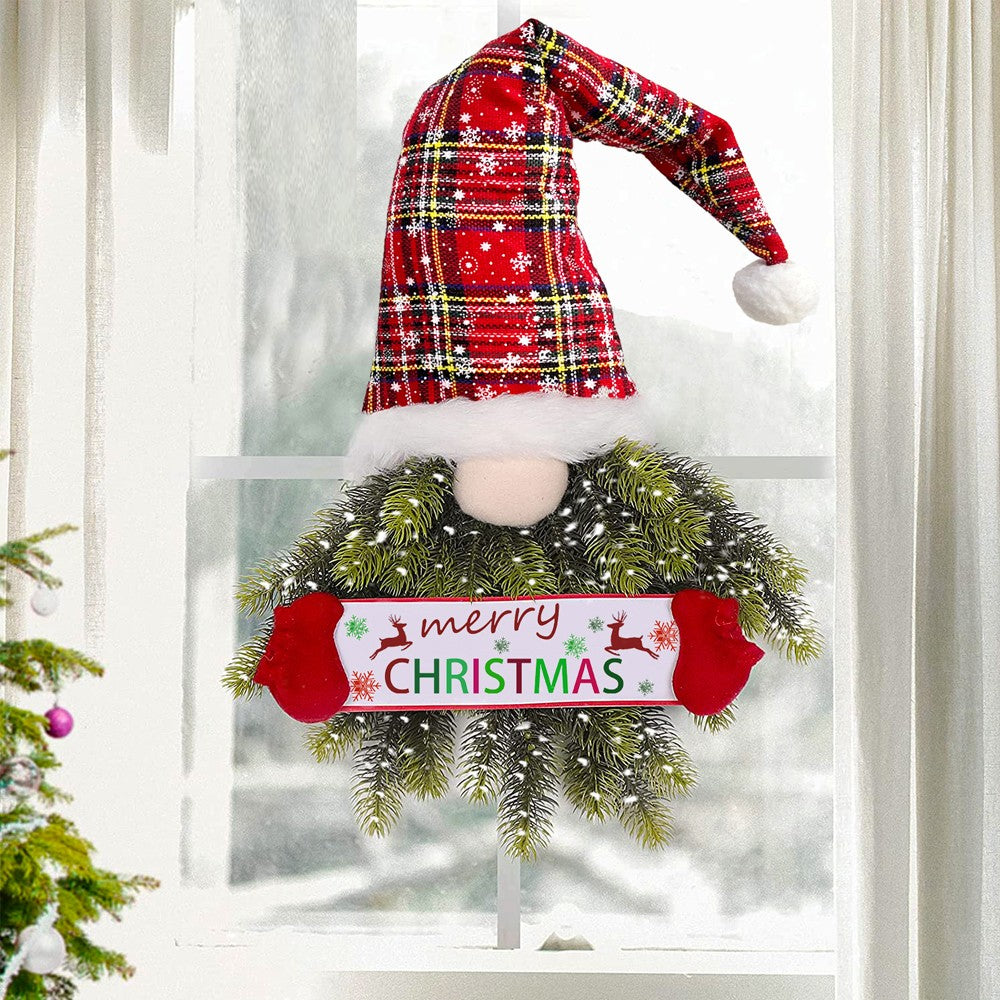 Christmas Wreath Faceless Old Man Elf Door Hanging Pendant