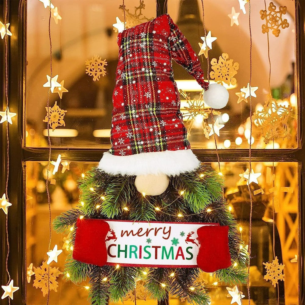Christmas Wreath Faceless Old Man Elf Door Hanging Pendant