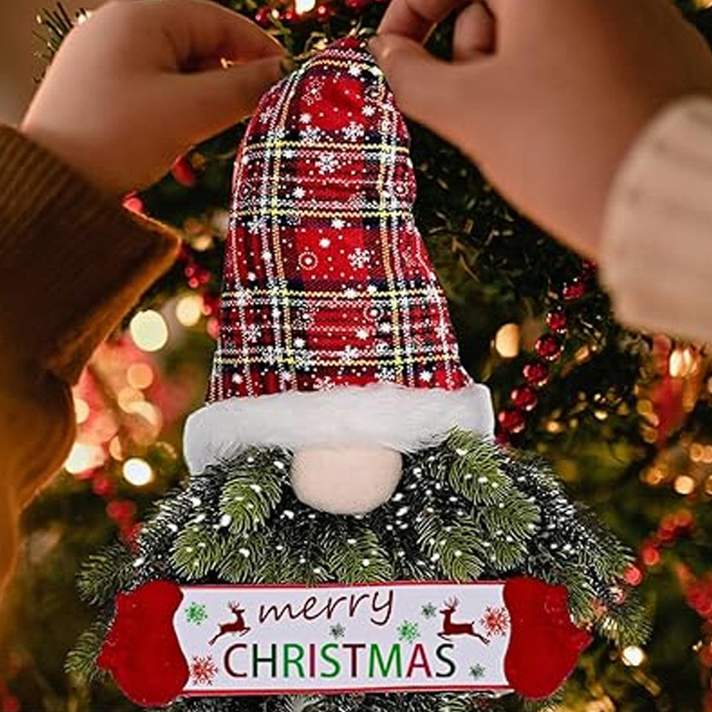 Christmas Wreath Faceless Old Man Elf Door Hanging Pendant