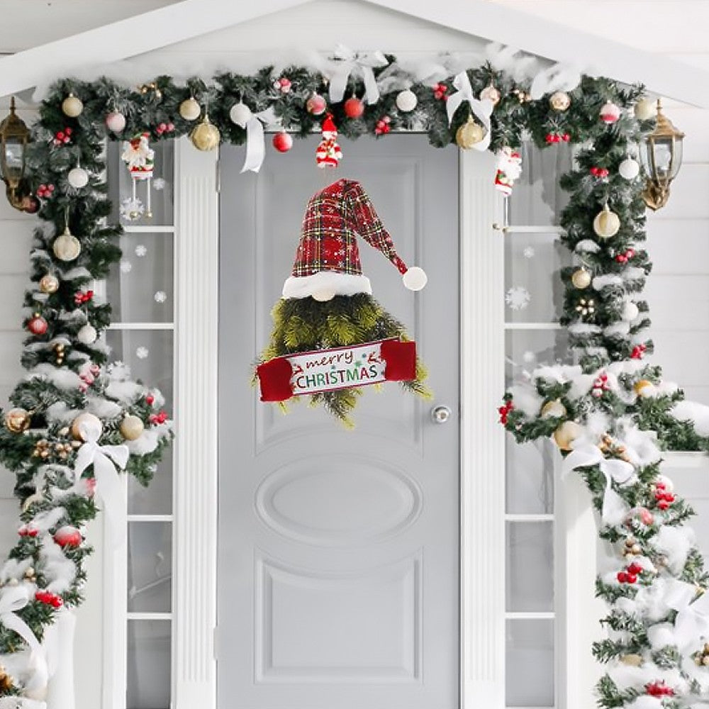 Christmas Wreath Faceless Old Man Elf Door Hanging Pendant