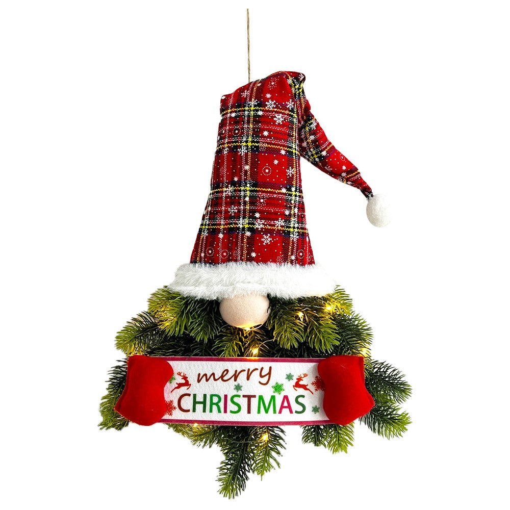 Christmas Wreath Faceless Old Man Elf Door Hanging Pendant