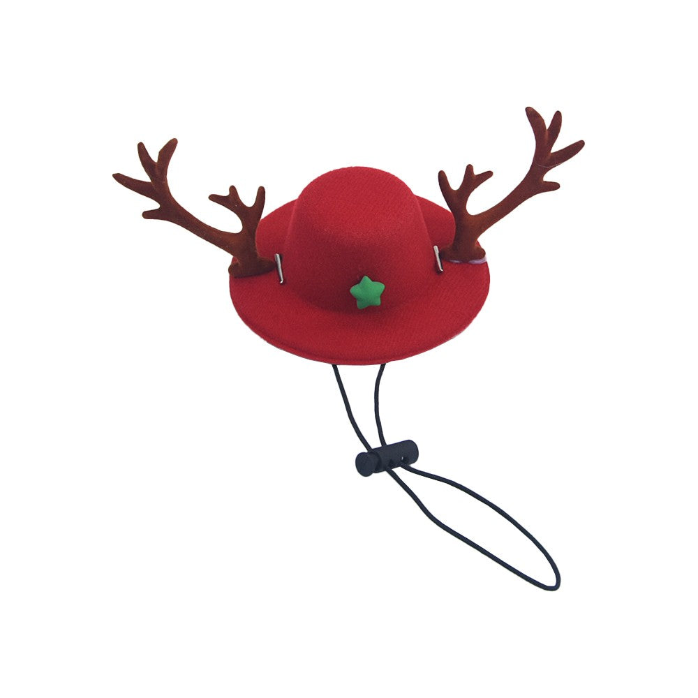 Pet Christmas Hats with Reindeer Antlers Festive Accessory for Dogs or Cats