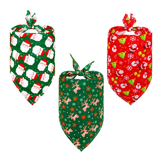 3xTriangle Xmas Pet Scarf Bibs Pet Accessories Decoration for Cats Dogs