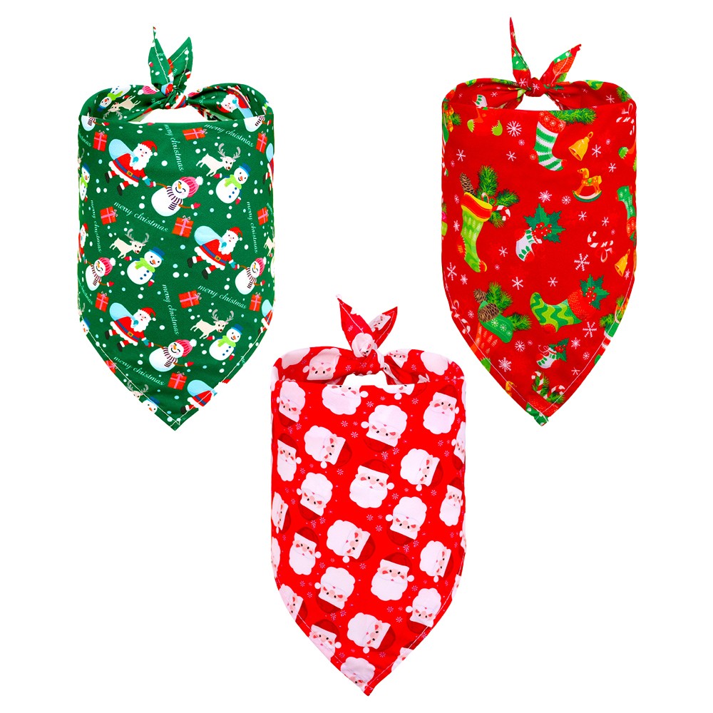 3xTriangle Xmas Pet Scarf Bibs Pet Accessories Decoration for Cats Dogs