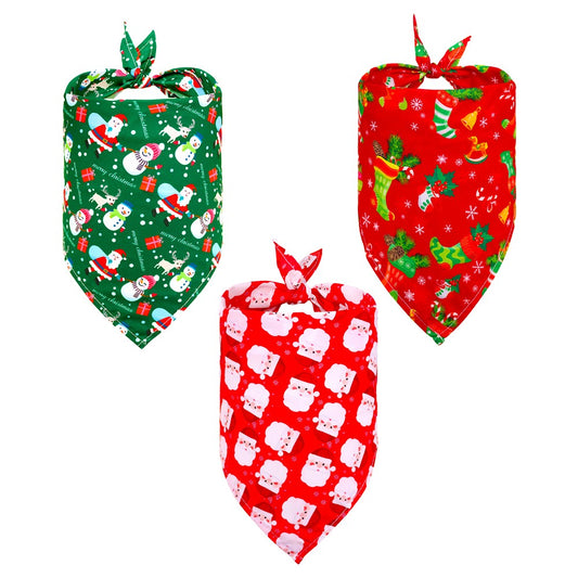3xTriangle Xmas Pet Scarf Bibs Pet Accessories Decoration for Cats Dogs