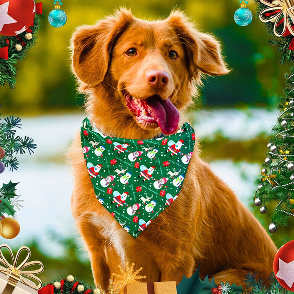 3xTriangle Xmas Pet Scarf Bibs Pet Accessories Decoration for Cats Dogs