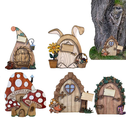 5Pcs Fairy Elf Door Miniature Garden Accessories Home Decoration