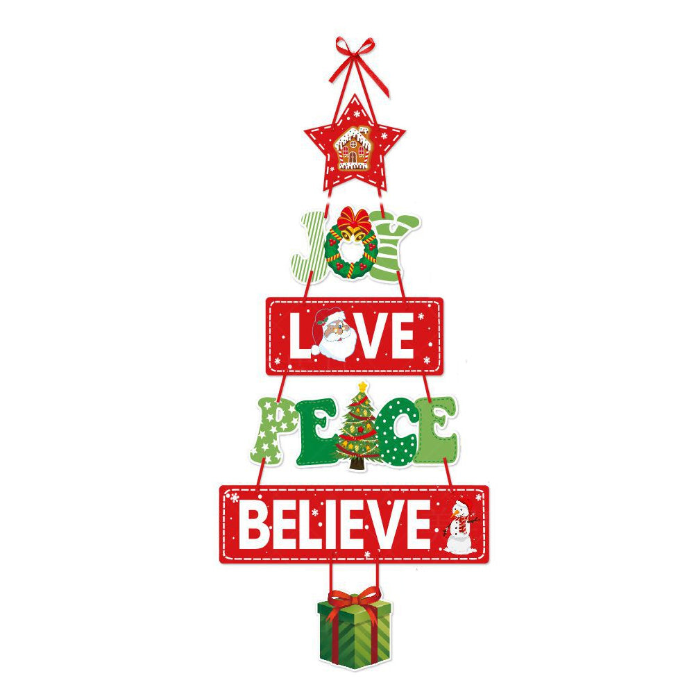 6 X Christmas Front Door Hanging Welcome Sign Xmas Hanging Ornaments