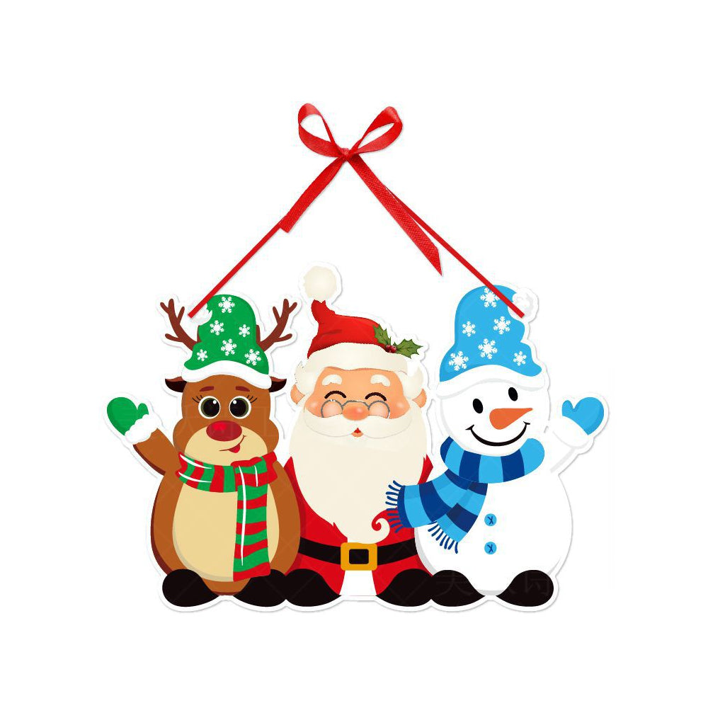 6 X Christmas Front Door Hanging Welcome Sign Xmas Hanging Ornaments