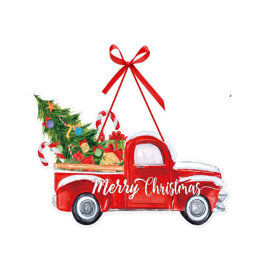 6 X Christmas Front Door Hanging Welcome Sign Xmas Hanging Ornaments