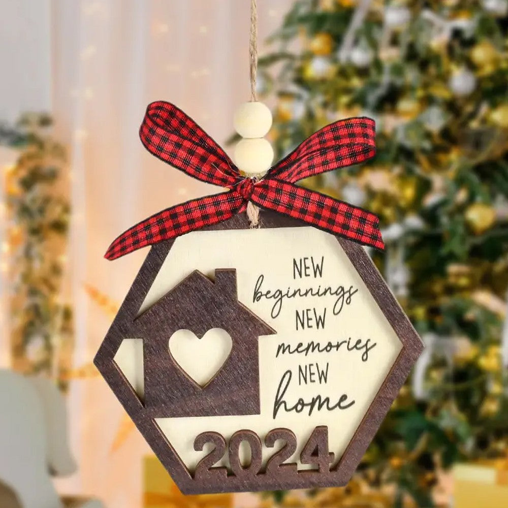 2Pcs Christmas Wooden Pendant Xmas Tree Hanging Ornament Door Hanging Sign