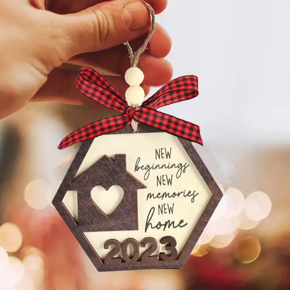 2Pcs Christmas Wooden Pendant Xmas Tree Hanging Ornament Door Hanging Sign