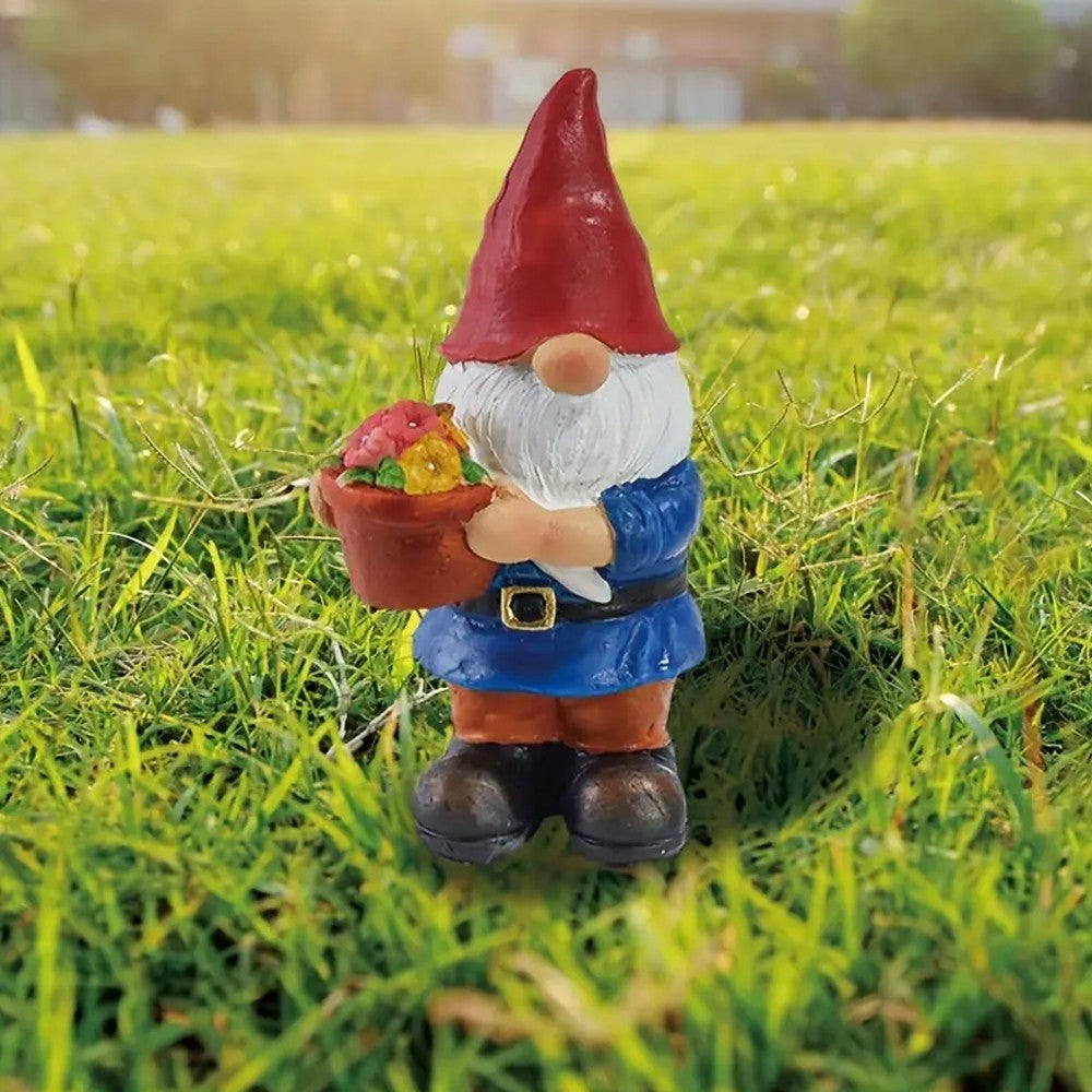 7Pcs Miniature Garden Ornaments Resin Gnomes Mushroom House Statues