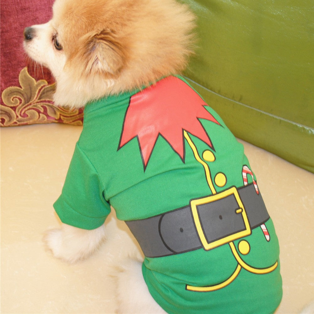 3Pcs Christmas Printed Dog Apparel Dog Vest T-Shirt Puppy Costume Coat - S