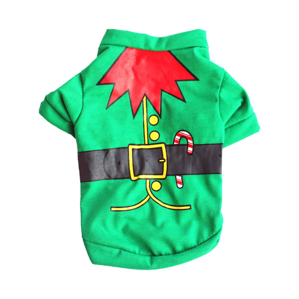 3Pcs Christmas Printed Dog Apparel Dog Vest T-Shirt Puppy Costume Coat - S
