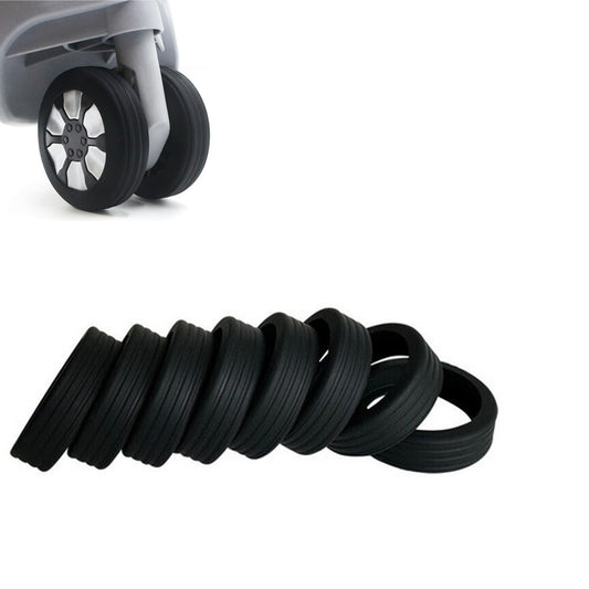 8Pcs Silicone Luggage Wheels Cover Suitcases Wheel Protection Cover - Black