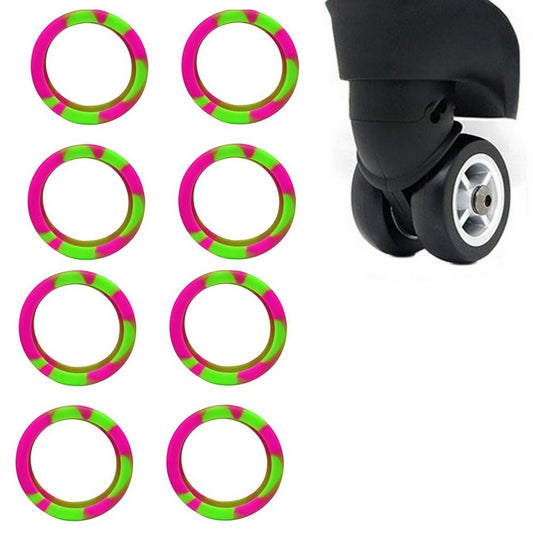 8Pcs Silicone Luggage Wheels Cover Suitcases Wheel Protection Cover - Rose Red