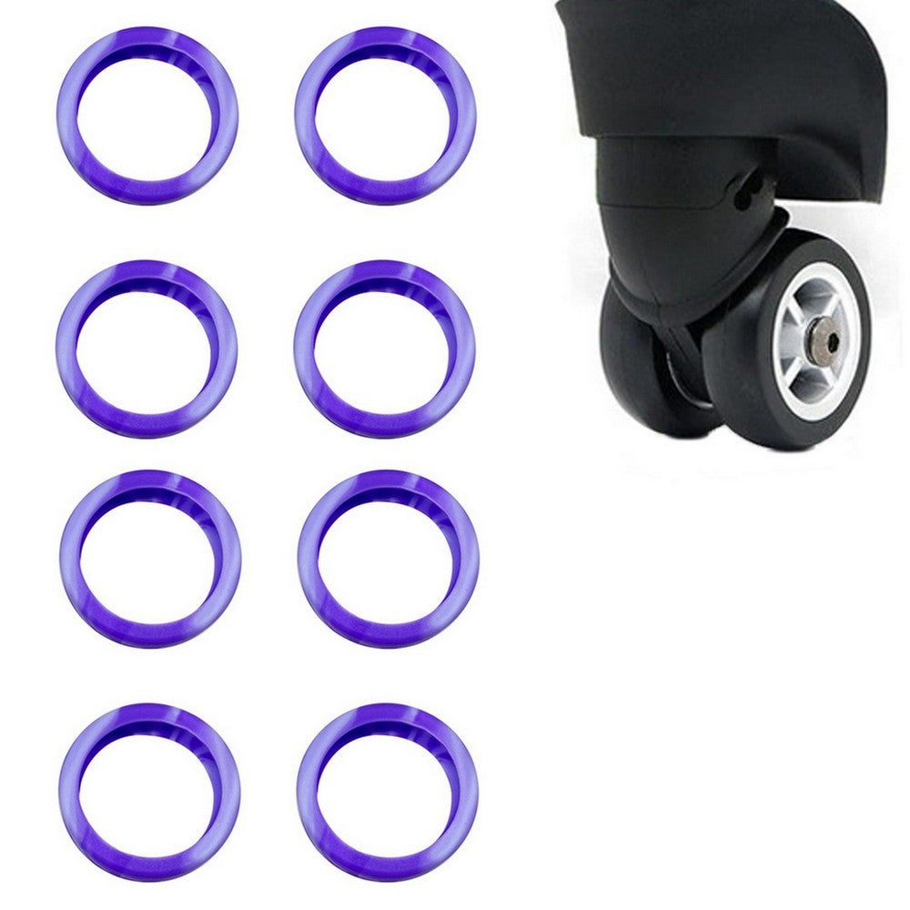 8Pcs Silicone Luggage Wheels Cover Suitcases Wheel Protection Cover - Purple