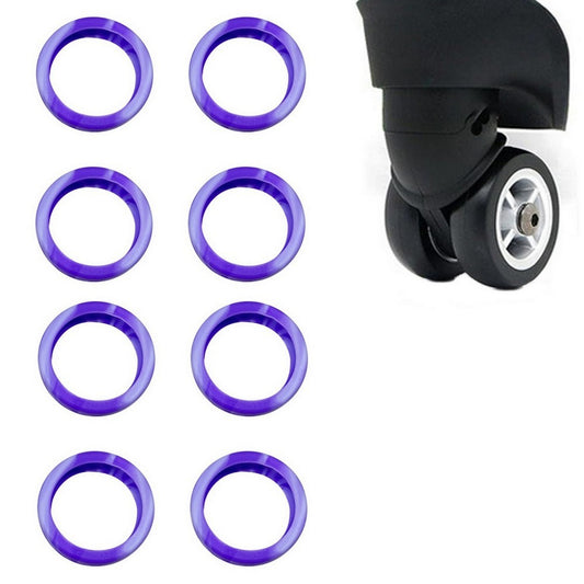 8Pcs Silicone Luggage Wheels Cover Suitcases Wheel Protection Cover - Purple