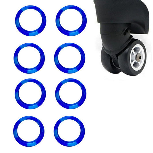 8Pcs Silicone Luggage Wheels Cover Suitcases Wheel Protection Cover - Mixed Blue