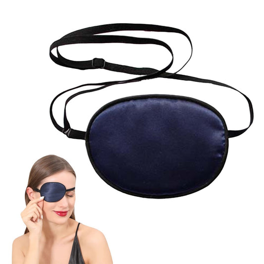 1Pc 100% Mulberry Silk Eye Patch for Adults - Blue
