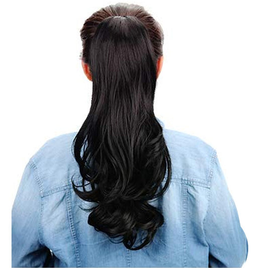 Natural Thick Clip-In Ponytail Long Curly Hair Extensions - Black