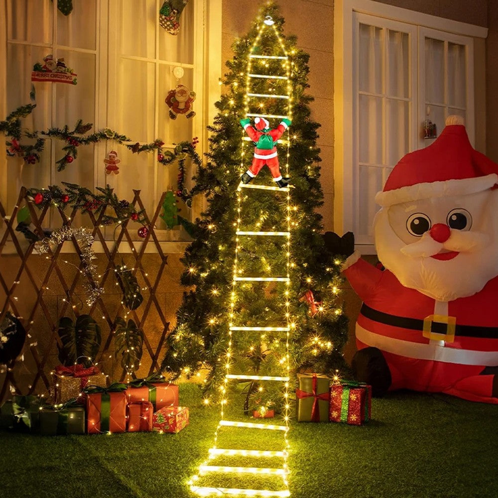300cm Christmas Decorative Ladder Lights Xmas Decoration Lights - Warm Light