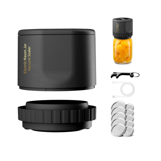 Electric Mason Jar Sealer Kit for Wide Mouth and Regular Mouth Mason Jar - Black