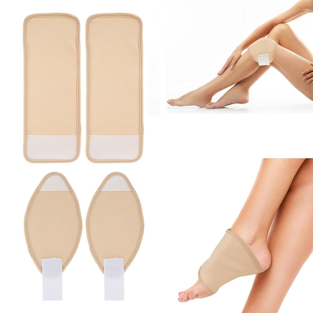 2 Pairs of Reusable Castor Oil Packs Castor Oil Wraps for Knee and Feet