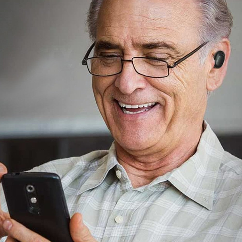 Digital Hearing Aids Rechargeable In-Ear Sound Enhancer Voice Amplifier - Black