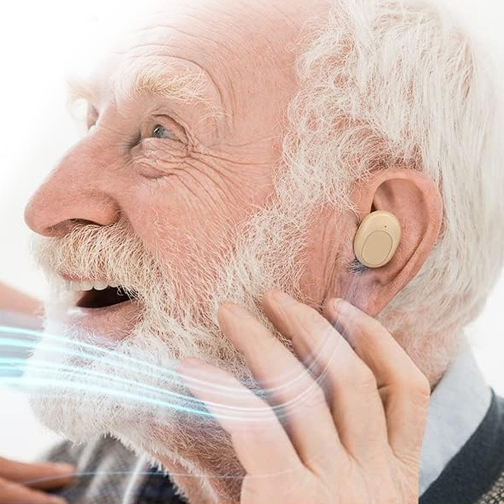Digital Hearing Aids Rechargeable In-Ear Sound Enhancer Voice Amplifier - Nude