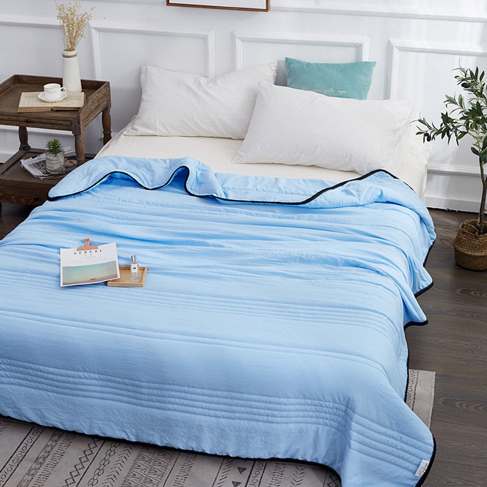 200x180cm Queen Summer Cooling Blanket Air Conditioning Thin Quilt - Blue