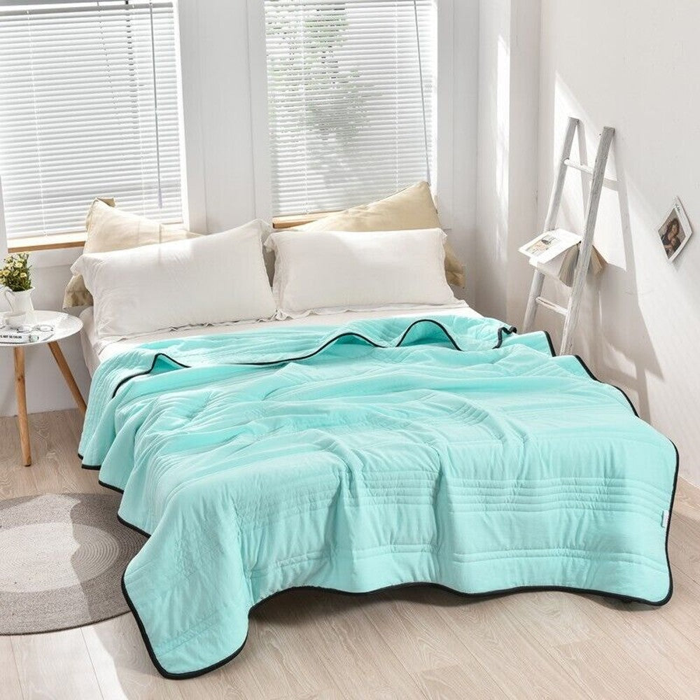 200x180cm Queen Summer Cooling Blanket Air Conditioning Thin Quilt - Green