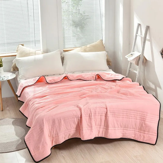 200x180cm Queen Summer Cooling Blanket Air Conditioning Thin Quilt - Pink