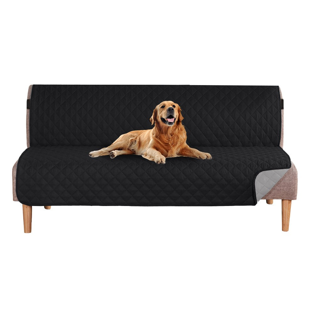 178cm Water-repellent Futon Sofa Cover Reversible Armless Sofa Slipcover - Black