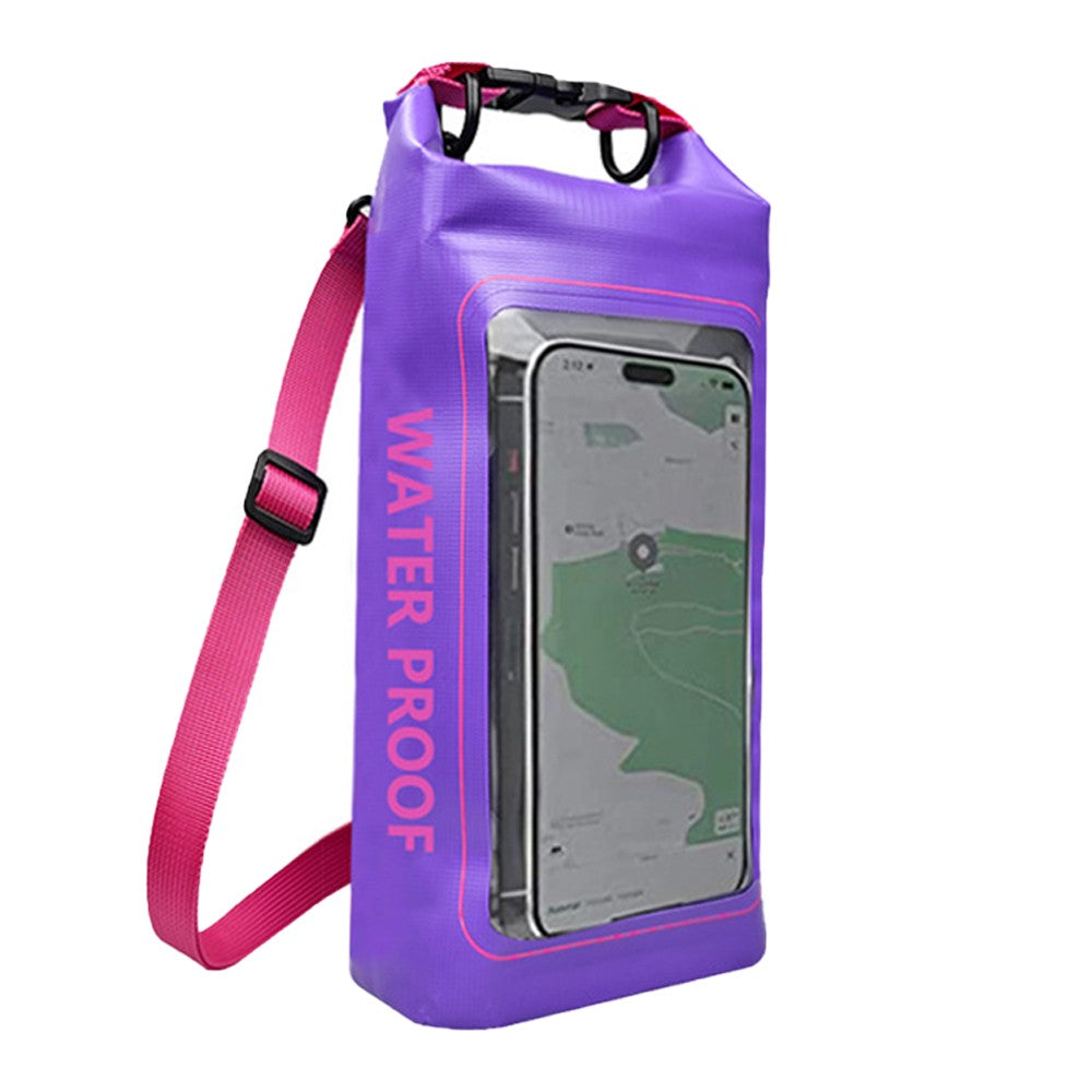 Waterproof Dry Bag with Phone Pouch Roll Top Waterproof Crossbody Bag - Purple