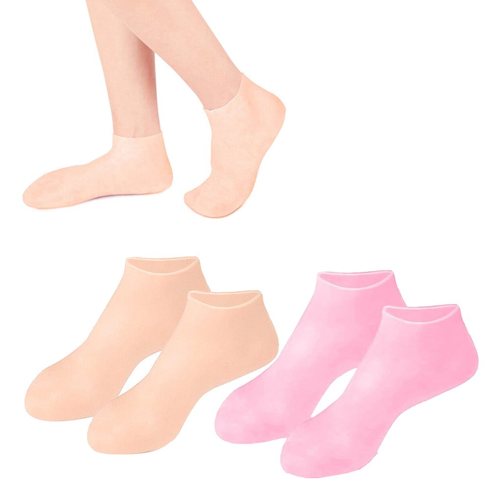 2 Pairs Reusable Silicone Socks Foot Moisturizing Socks Gel Socks for EU 35-39